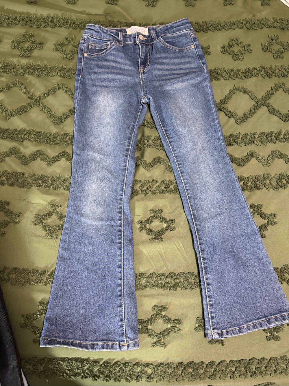 Girls' Mid Wash Flared Jeans